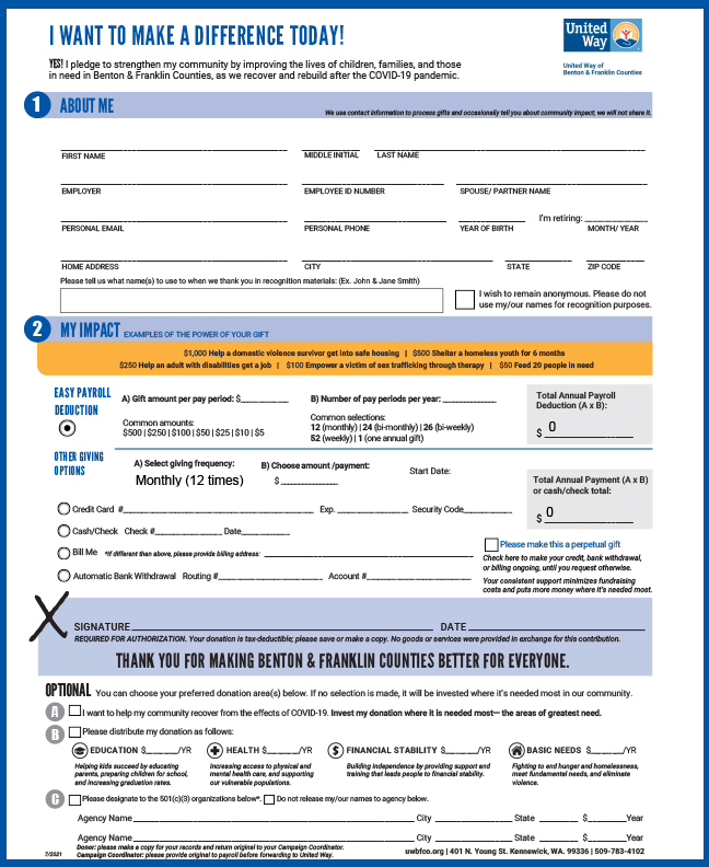 Pledge Form Print