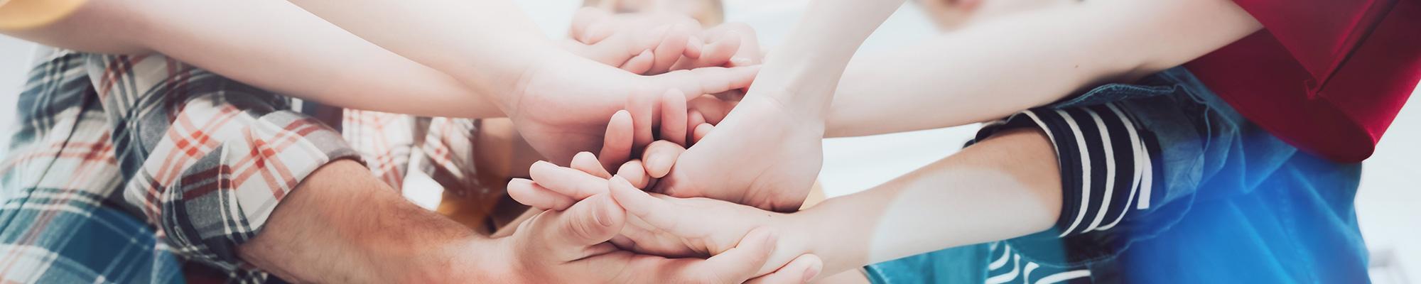 volunteering hands together