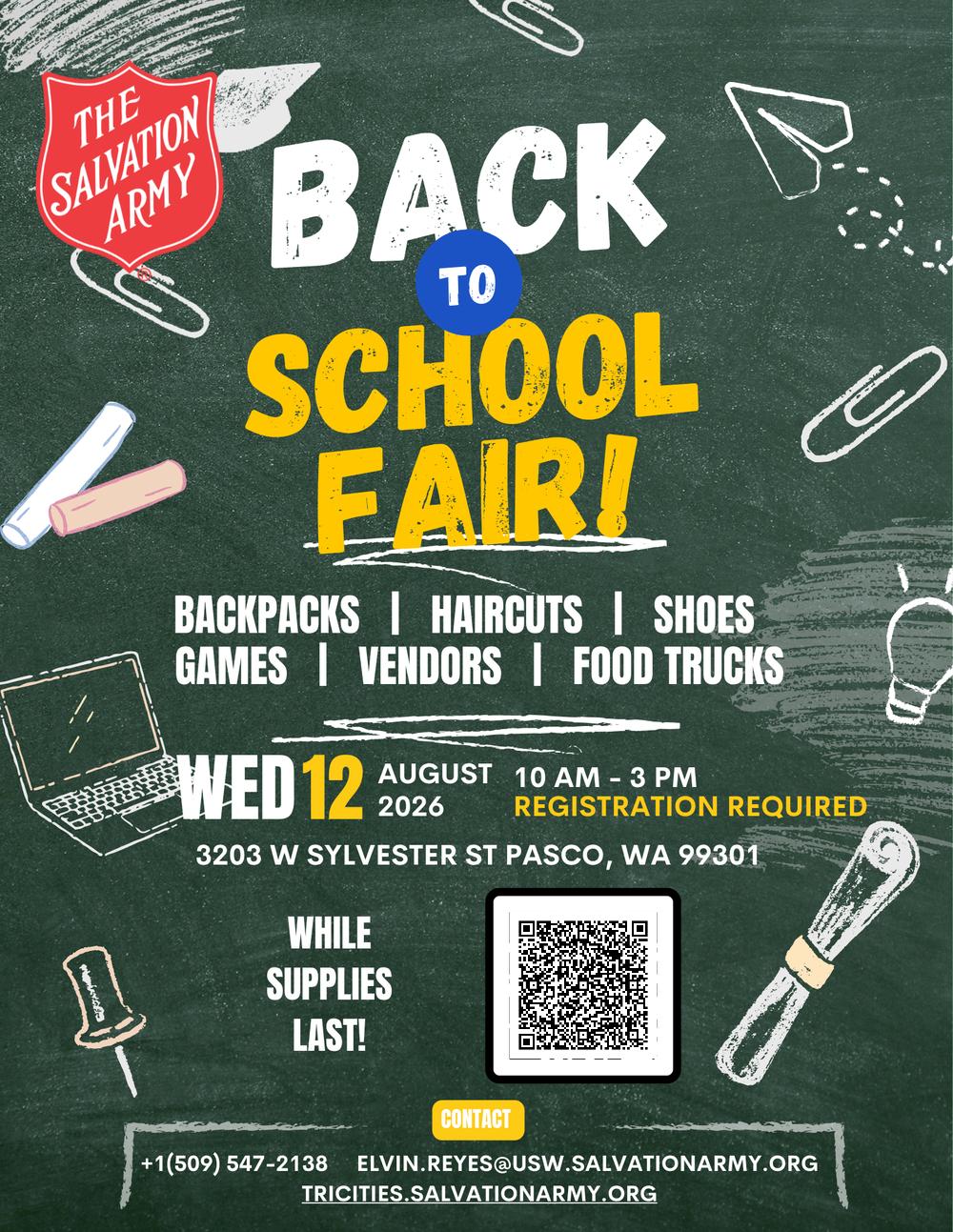 Salvation Army Back To School Fair Flyer