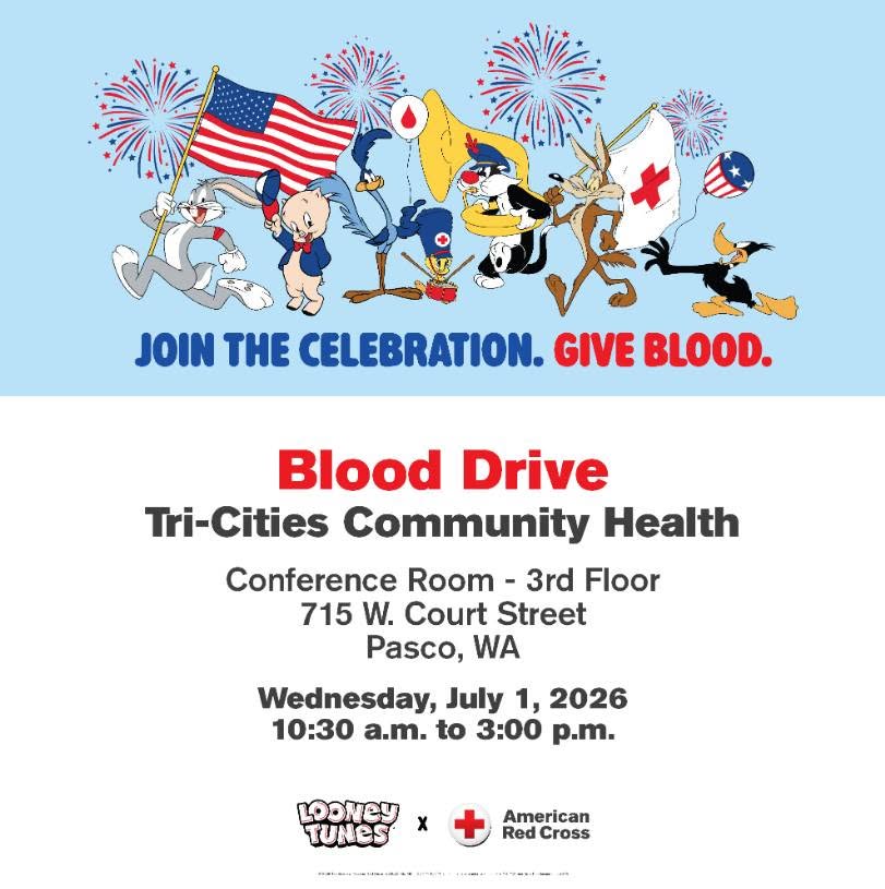 Tri-Cities Community Health Blood Drive Flyer